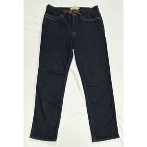 CARHARTT Buffalo Check Lined Dark Eas Jeans Size 10 EUC Workwear Flannel Western